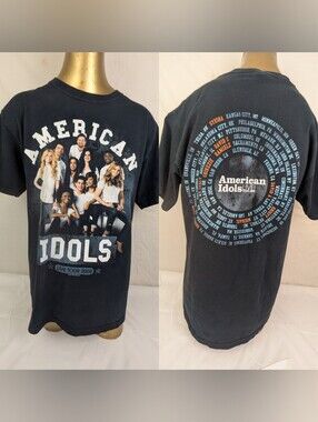 American Idols LIVE 2008 Concert Tour Tee Shirt Double Sided Medium Unisex